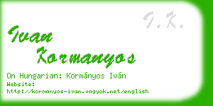 ivan kormanyos business card